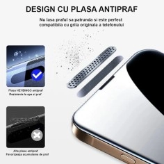 Folie Telefon Privacy iPhone 16 PRO HEYBINGO, E-Touch Box, Cu Kit de Aplicare si Functie Automata de Indepartare a Prafului - Li 2