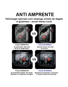 Folie Ceas Apple Watch 7 - 45mm HEYBINGO, 3D, Instalare usoara si rapida, Protectie Completa a ecranului 2
