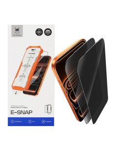 Folie Telefon Privacy iPhone 16 Plus, 2 BUC, HEYBINGO, E-SNAP, Cu Kit de Aplicare si Functie de Indepartare a Prafului