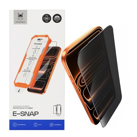 Folie Sticla Privacy Samsung Galaxy S26 Plus, HEYBINGO, E-SNAP, Cu Kit de Aplicare si Functie de Indepartare a Prafului