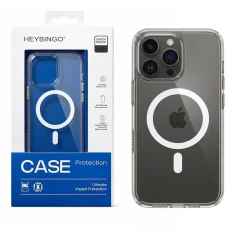 Husa iPhone 16 PRO MAX Clear, HEYBINGO® X-MAN, transparenta slim, anti-soc, MagSafe, Buton Capacitiv pentru Camera Control