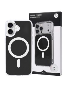 Husa iPhone 17 Negru, HEYBINGO®, design slim, MagSafe, Anti-Soc, Anti Zgarieturi, Clear Fusion Mag Cover