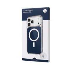 Husa iPhone 17 Albastra, HEYBINGO®, design slim, MagSafe, Anti-Soc, Anti Zgarieturi, Clear Fusion Mag Cover 2