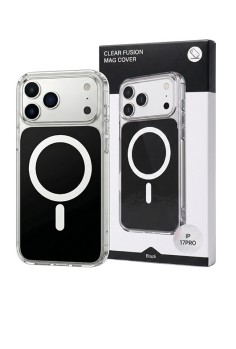 Husa iPhone 17 PRO Negru, HEYBINGO®, design slim, MagSafe, Anti-Soc, Anti Zgarieturi, Clear Fusion Mag Cover