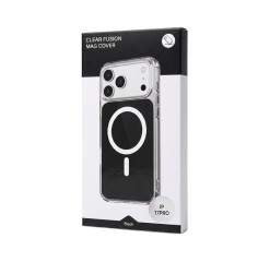 Husa iPhone 17 PRO Negru, HEYBINGO®, design slim, MagSafe, Anti-Soc, Anti Zgarieturi, Clear Fusion Mag Cover 2