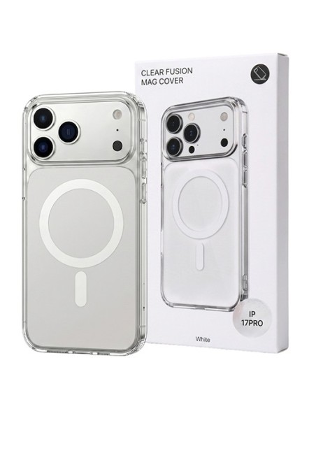 Husa iPhone 17 PRO Alb, HEYBINGO®, design slim, MagSafe, Anti-Soc, Anti Zgarieturi, Clear Fusion Mag Cover