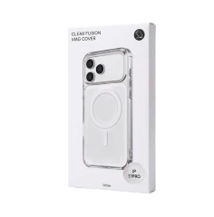 Husa iPhone 17 PRO Alb, HEYBINGO®, design slim, MagSafe, Anti-Soc, Anti Zgarieturi, Clear Fusion Mag Cover 2