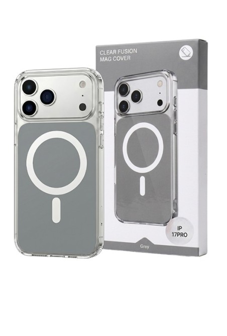 Husa iPhone 17 PRO Gri, HEYBINGO®, design slim, MagSafe, Anti-Soc, Anti Zgarieturi, Clear Fusion Mag Cover