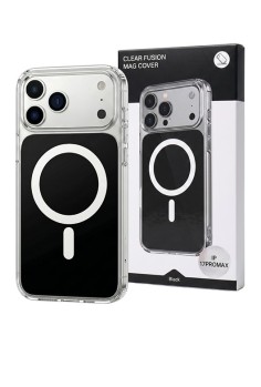 Husa iPhone 17 PRO MAX Negru, HEYBINGO®, design slim, MagSafe, Anti-Soc, Anti Zgarieturi, Clear Fusion Mag Cover