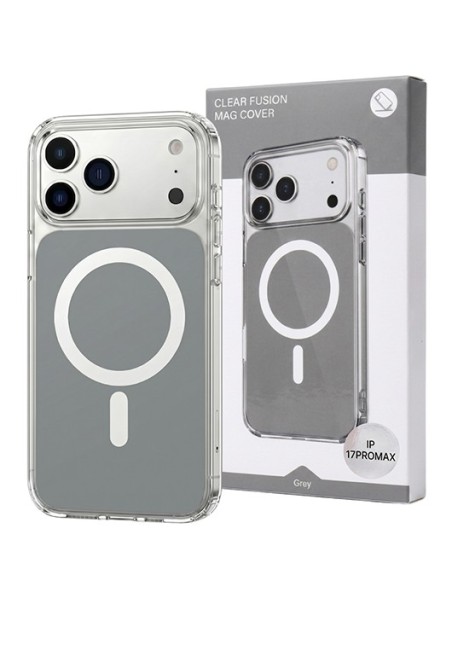 Husa iPhone 17 PRO MAX Gri, HEYBINGO®, design slim, MagSafe, Anti-Soc, Anti Zgarieturi, Clear Fusion Mag Cover